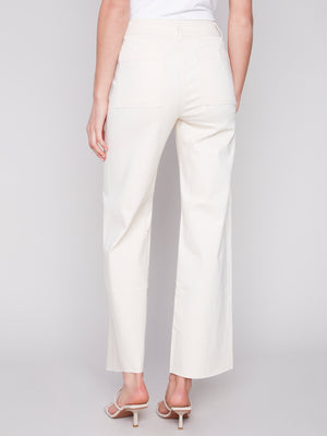 Charlie B Spring/Summer 2024-C5400R-677B-Wide Leg Pant-Natural - The Coach Pyramids