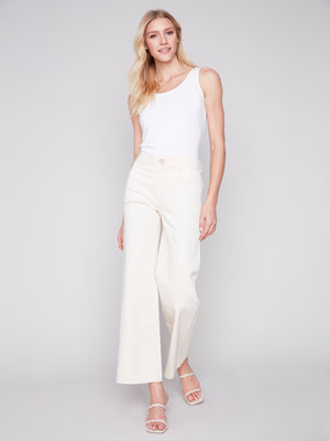 Charlie B Spring/Summer 2024-C5400R-677B-Wide Leg Pant-Natural - The Coach Pyramids