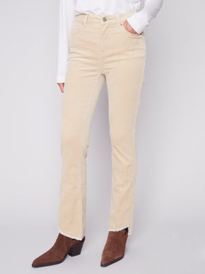 Charlie B Fall 2023-C5429-660B-Corduroy Pant-Natural - The Coach Pyramids