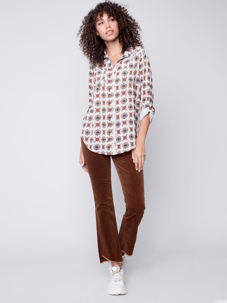 Charlie B Fall 2023-C5429-660B-Corduroy Pant-Truffle - The Coach Pyramids