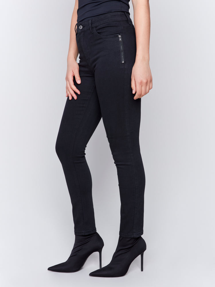 Charlie B Fall 2024-C5430R-001-Stretch Denim 5 Pocket Pant-Black