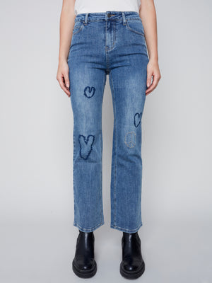 Charlie B Fall 2023-C5434-301B-Jean Pant-Medium Blue - The Coach Pyramids