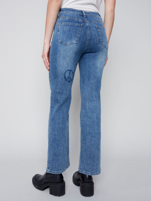 Charlie B Fall 2023-C5434-301B-Jean Pant-Medium Blue - The Coach Pyramids