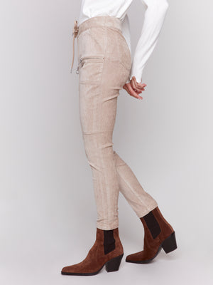 Charlie B Fall 2024-C5438R-529-Corduroy Jogger Pant-Almond