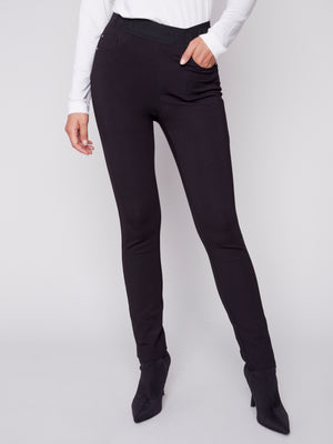 New Look ribbed flared trousers in black | ASOS