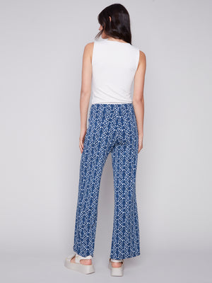 Charlie B Spring/Summer 2024-C5483-818B-Wide Leg Pant-Indigo - The Coach Pyramids