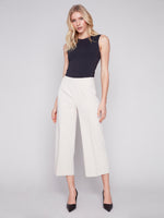 Charlie B Spring/Summer 2024 -C5494-838B-Pant With Side Zipper-Beige - The Coach Pyramids