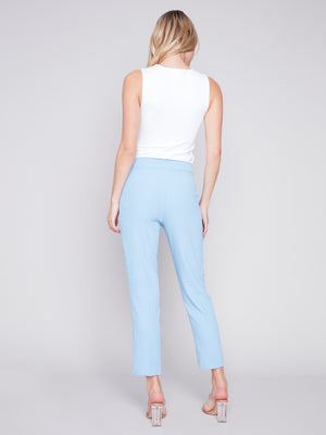 Charlie B Spring/Summer 2024-C5495-786B-Cropped Pant-Sky - The Coach Pyramids