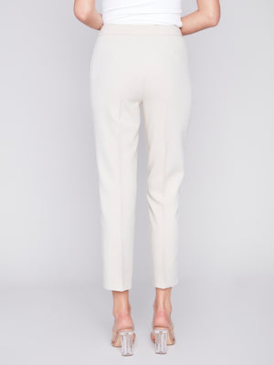 Charlie B Spring/Summer 2024 -C5495-838B-Cropped Pant-Beige - The Coach Pyramids