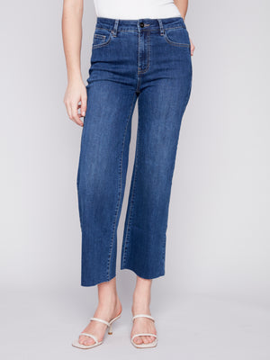 Charlie B Spring/Summer 2024-C5497-431A-Wide Leg Pant-Indigo - The Coach Pyramids