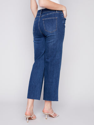 Charlie B Spring/Summer 2024-C5497-431A-Wide Leg Pant-Indigo - The Coach Pyramids