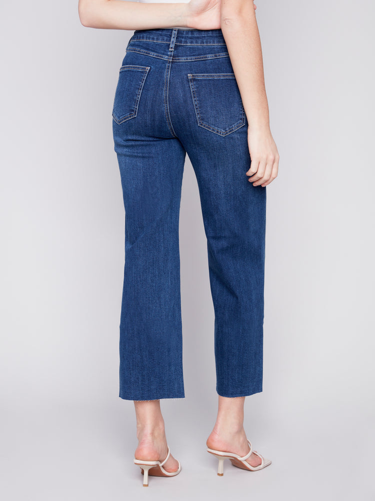 Charlie B Spring/Summer 2024-C5497-431A-Wide Leg Pant-Indigo - The Coach Pyramids