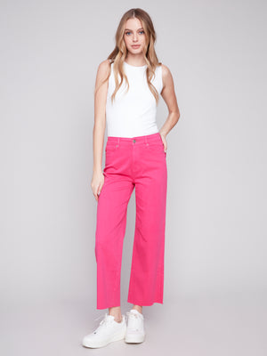 Charlie B Spring/Summer 2024-C5497-618A-Wide Leg Pant-Punch - The Coach Pyramids