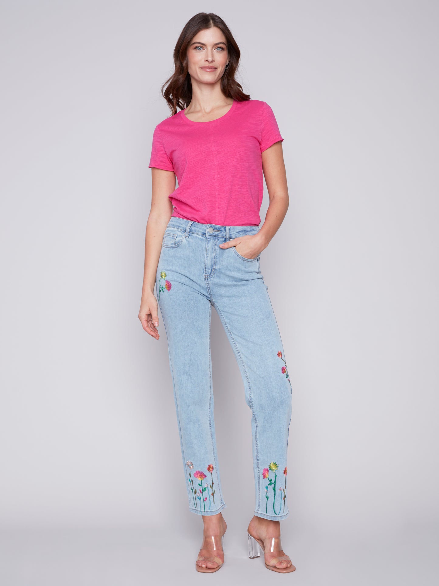Charlie B Spring/Summer 2024-C5508-431A-Denim Pant-Bleach Blu - The Coach Pyramids