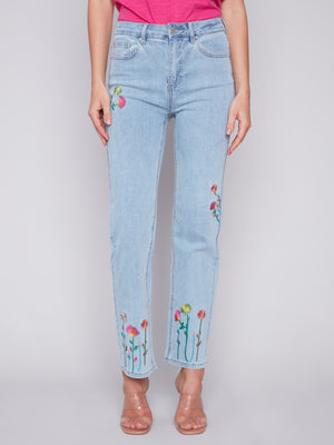 Charlie B Spring/Summer 2024-C5508-431A-Denim Pant-Bleach Blu - The Coach Pyramids