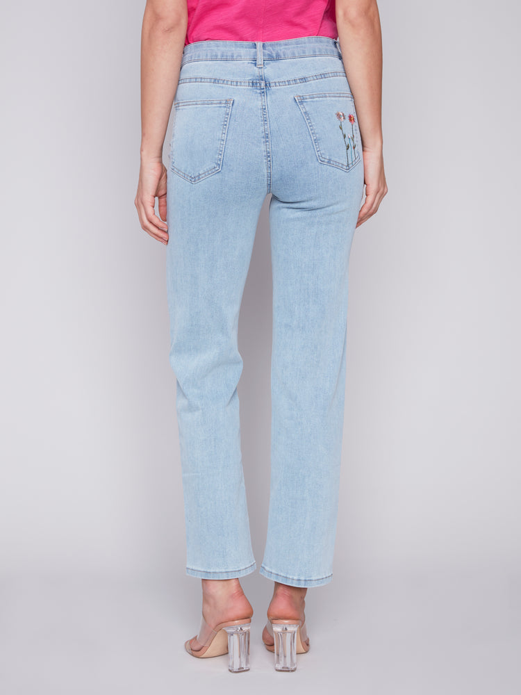 Charlie B Spring/Summer 2024-C5508-431A-Denim Pant-Bleach Blu - The Coach Pyramids