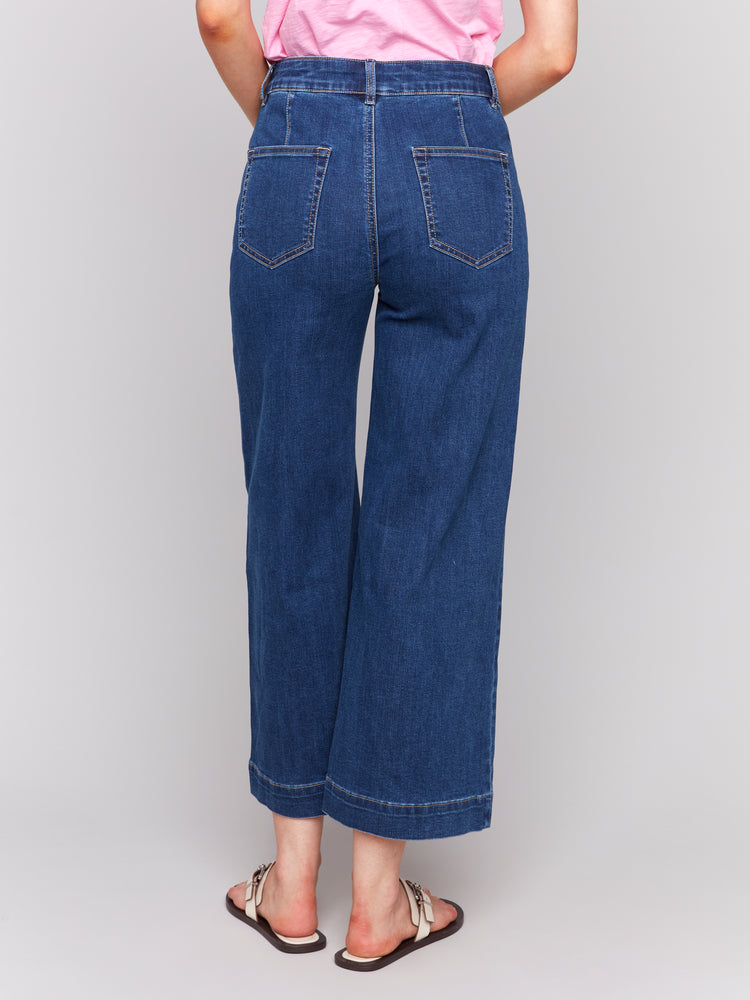 Charlie B Spring/Summer 2025-C5538R-007-Patch Pocket Pant-Indigo