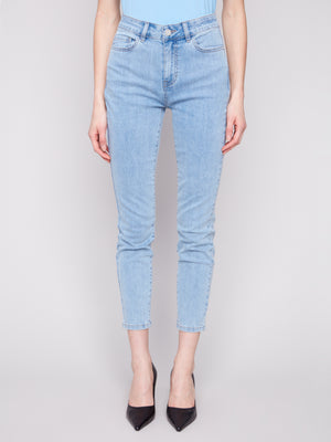 Charlie B Spring/Summer 2025-C5628J-140-Slim Leg 5 Pocket Stretch Denim-LT Blue