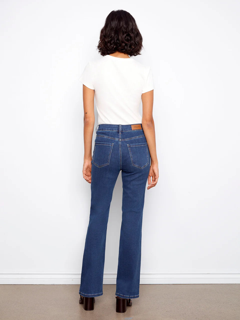 Charlie B-C5629J-007-Celine Flare Leg Jeans-Indigo - The Coach Pyramids