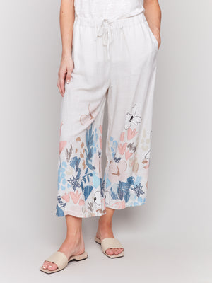 Charlie B Spring/Summer 2025-C5657BY-P835-Printed Pant W/Draw String-Supernova