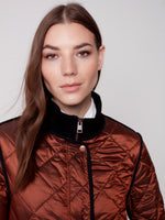 Charlie B Fall 2023-C6253-135B- Quilted Jacket-Cinnamon - The Coach Pyramids