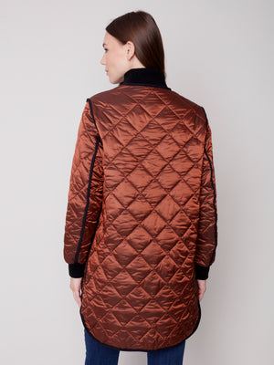 Charlie B Fall 2023-C6253-135B- Quilted Jacket-Cinnamon - The Coach Pyramids