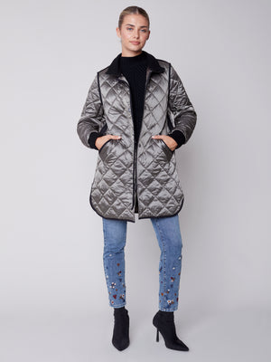 Charlie B Fall 2023-C6253-135B- Quilted Jacket-Spruce - The Coach Pyramids