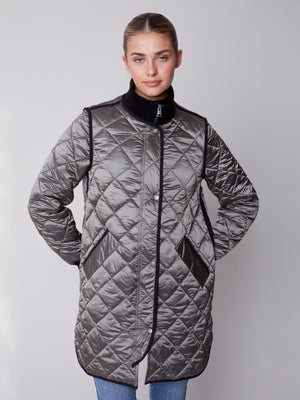 Charlie B Fall 2023-C6253-135B- Quilted Jacket-Spruce - The Coach Pyramids