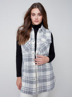 Charlie B Fall 2023-C6258-174B-Wool Vest-LT Grey - The Coach Pyramids