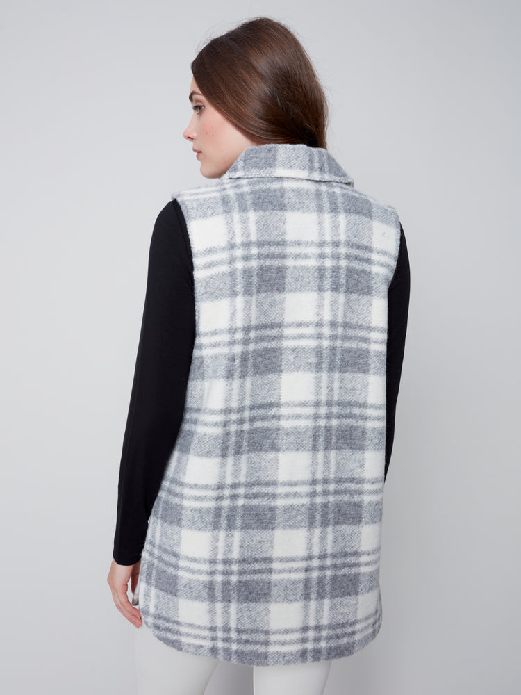 Charlie B Fall 2023-C6258-174B-Wool Vest-LT Grey - The Coach Pyramids