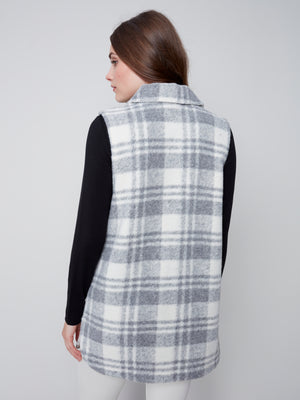 Charlie B Fall 2023-C6258-174B-Wool Vest-LT Grey - The Coach Pyramids