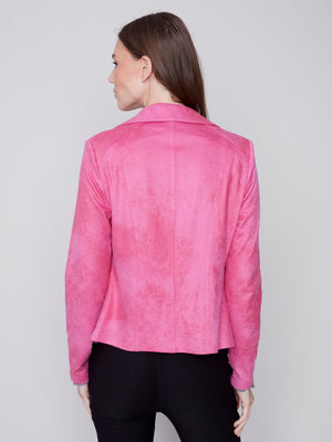 Charlie B Fall 2023-C6282-869A-Faux Leather Jacket- Orchid - The Coach Pyramids