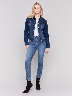 Charlie B Fall 2024-C6302S-007-Stretch Denim Jacket-Indigo