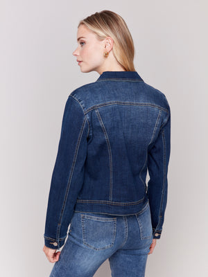 Charlie B Fall 2024-C6302S-007-Stretch Denim Jacket-Indigo