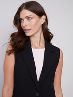 Charlie B Spring/Summer 2024 -C6308-838B-Sleeveless Vest-Black - The Coach Pyramids