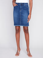 Charlie B Spring/Summer 2024-C7042Y-431A-Denim Skort-Indigo - The Coach Pyramids