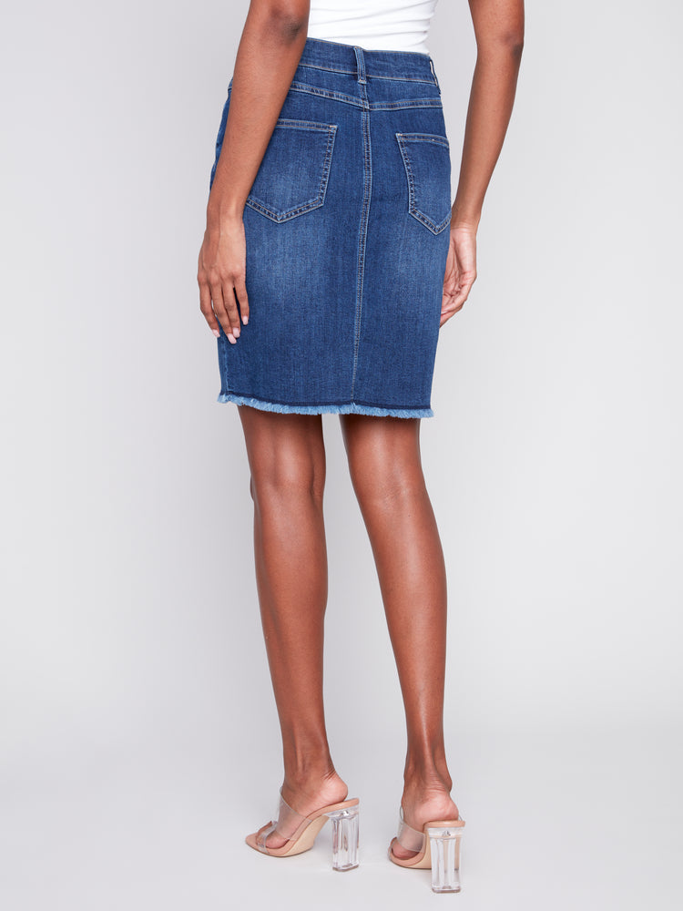 Charlie B Spring/Summer 2024-C7042Y-431A-Denim Skort-Indigo - The Coach Pyramids