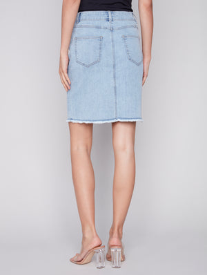 Charlie B Spring/Summer 2024-C7042Y-431A-Denim Skort-Bleach Blue - The Coach Pyramids