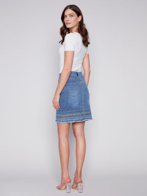 Charlie B Spring/Summer 2024-C7065R-431A-Denim Skort-Medium Blue - The Coach Pyramids