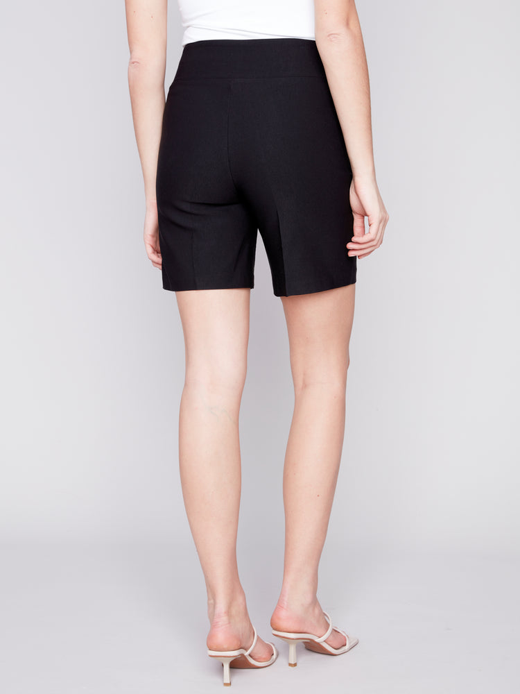 Charlie B Spring/Summer 2024-C8055-560A-Shorts W/Pockets-Black - The Coach Pyramids