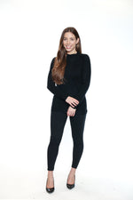Papa Fashions Fall/Winter 2025-CR3229/25-Solid High Neck Sweater W/Full Sleeves-Black - The Coach Pyramids