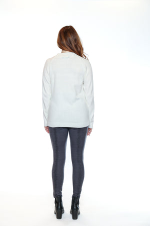 Papa Fashions Fall/Winter 2025-CR3229/25-Solid High Neck Sweater W/Full Sleeves-White - The Coach Pyramids