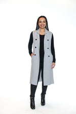 Papa Fashions Fall/Winter 2025-CR5809-Long Sweater Vest W/Pockets-Grey - The Coach Pyramids