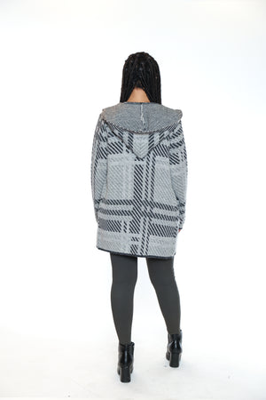 Papa Fashions Fall/Winter 2025-CR5826-Hooded Cardigan W/Pockets-Grey - The Coach Pyramids