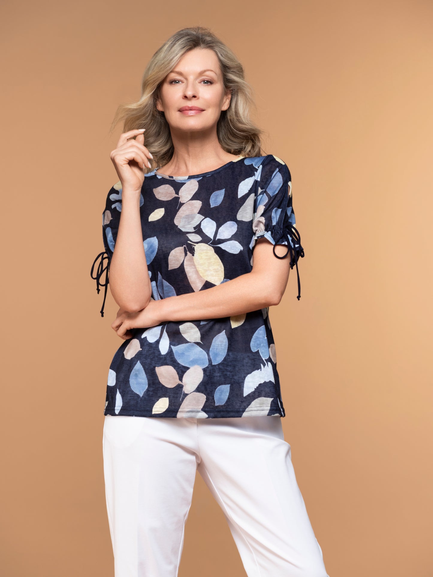 Lasania Sportswear Petite Fashions-Print Top-1248P-A/S - The Coach Pyramids
