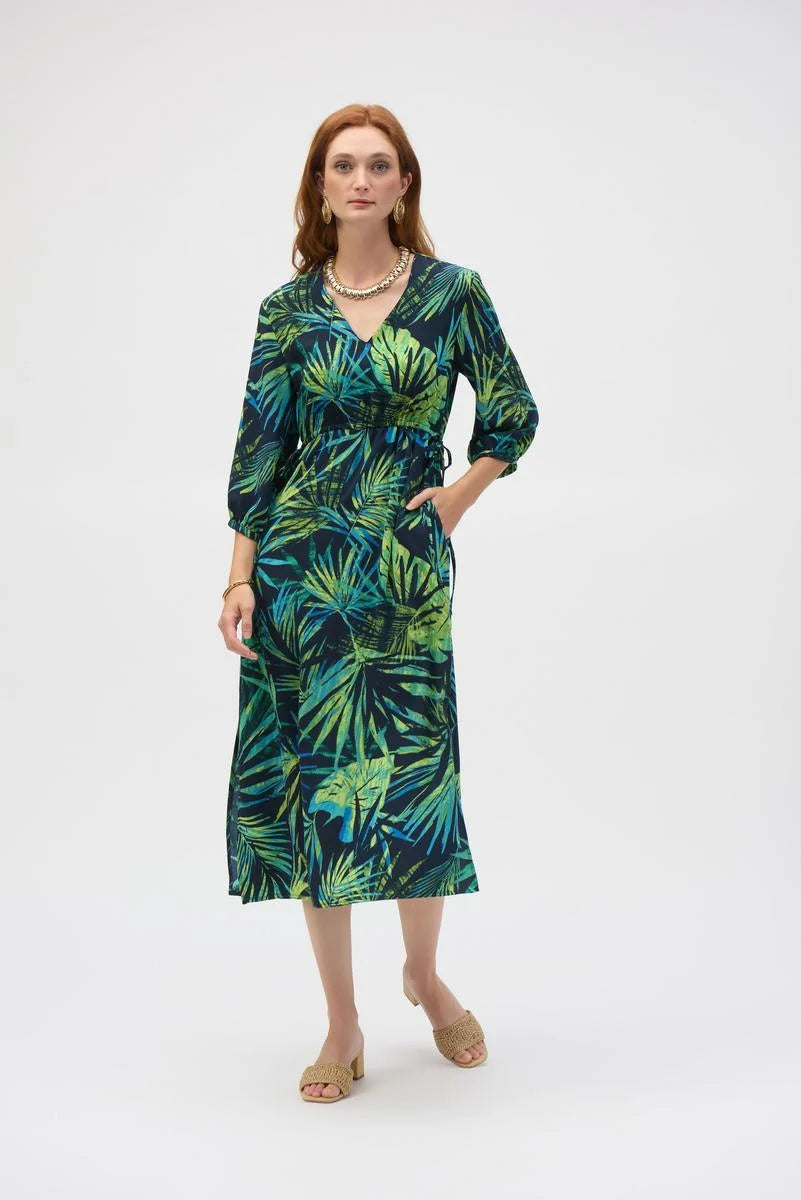 Joseph Ribkoff Summer 2025-252185-3316-Dress-Midnight Blue/Multi - The Coach Pyramids
