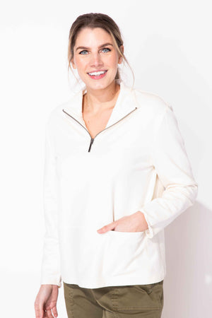 Habitat Escape Fall 2024-E30121-Quarter Zip Pullover-Ivory