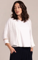 Sympli Spring/Summer 2025-HON25178-2-Honey Comb Shrug-White