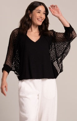 Sympli Spring/Summer 2025-HON25178-2-Honey Comb Shrug-Black