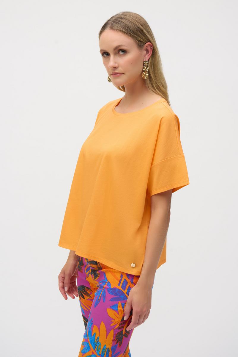Joseph Ribkoff Summer 2025-252900-4367-Top-Apricot - The Coach Pyramids